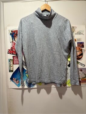 Something Navy Light Gray Turtleneck Sweater